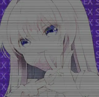 😏 37801b9c 애니메이션, 소녀, 귀여운, 글리치 효과, 미적 telegram sticker