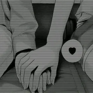 🥵 dce49fa5 사랑, 하트, 손, 일러스트, 흑백, 로맨스, 귀여운 telegram sticker