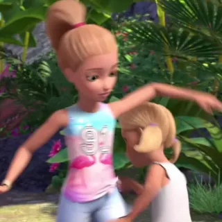 💗 896f38e0 94 ภาพเคลื่อนไหว, ผู้หญิง, เด็ก, สีชมพู, นกฟลามิงโก telegram sticker