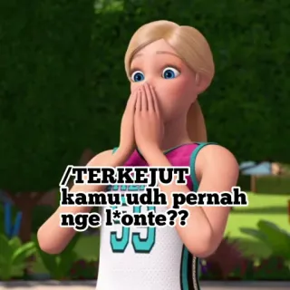 💗 8c8f5fc3 Barbie /TERKEJUT kamu udh pernah nge l*onte?? บาร์บี้, การ์ตูน, ตกใจ, มีม, ดูถูก telegram sticker