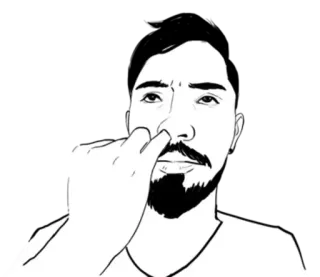 🤪 93575754 hombre, cara, barba, gesto, ofensivo whatsapp sticker