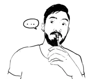 😕 c0a13e7f hombre, barba, pensando, bolígrafo, retrato, boceto whatsapp sticker