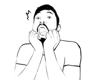 😮 e584f575 impactado, asustado, hombre, miedo, sorpresa whatsapp sticker