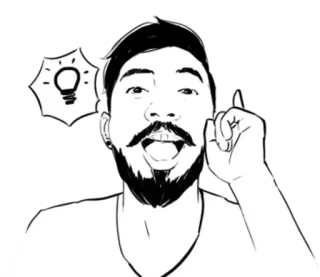 🧐 f78fd67e idea, bombilla, hombre, pensando, inspiración, dibujos animados whatsapp sticker