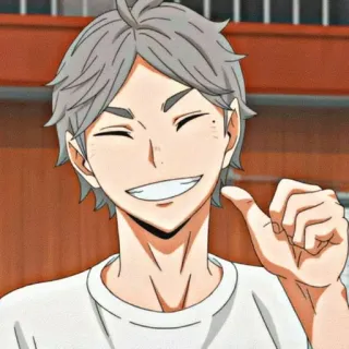 😁 cb40aa0a Sugawara Koushi Haikyuu!! Anime, Sugawara, Haikyuu, cười, thân thiện, nhân vật, Manga telegram sticker
