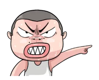 😠 83e11fee enfadado, señalando, dibujos animados, expresión, cara telegram sticker