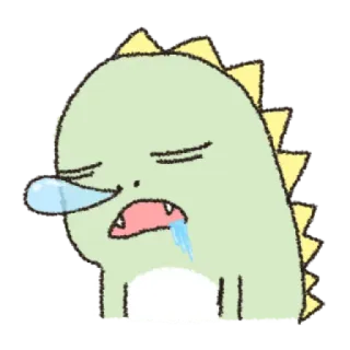 😴 73e7554d 恐龙, 卡通, 困, 可爱, 怪物, 动物 telegram sticker