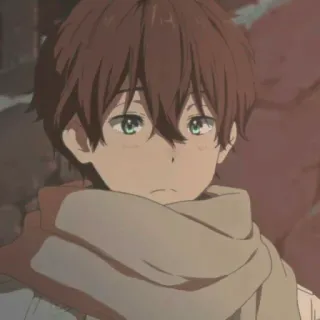 🧡 5ad3dbf2 anime, boy, scarf, character telegram sticker