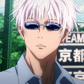 🔰 9e56a3ca Gojo Satoru Jujutsu Kaisen anime, gojo, jujutsu kaisen, satoru gojo, character, white hair, sunglasses telegram sticker