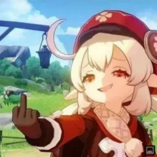🖕 d0d7eae9 Klee Genshin Impact Klee, Genshin Impact, anime, middle finger, offensive, video game telegram sticker
