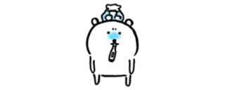 🧸 356c5beb oso, enfermo, dibujos animados, lindo, ilustración, personaje whatsapp sticker