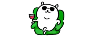 🧸 cc7ffb2f oso, gafas de sol, dibujos animados, vino, relajado, relajarse whatsapp sticker