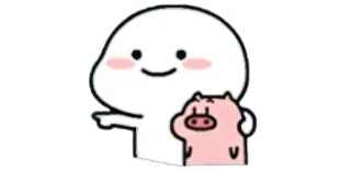 👑 faafc7ea Dibujo animado, Lindo, Cerdo, Personaje whatsapp sticker