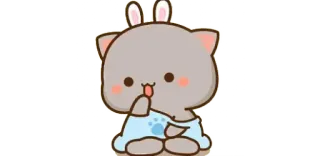 👑 fcc7e4ac Dibujos animados, Lindo, Orejas de conejo, Animal, Gato whatsapp sticker
