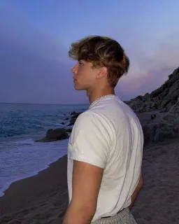 🍯 04a72574 pantai, lautan, anak laki-laki, remaja, pasir, matahari terbenam, profil whatsapp sticker