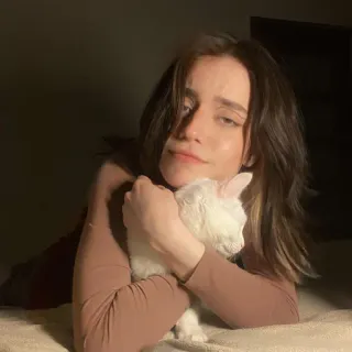 🍯 d3affbc6 wanita, kucing, hewan peliharaan, binatang, potret, gadis, perempuan, kucing putih whatsapp sticker