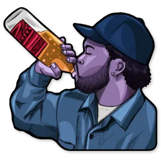 🍺 5ce7b259 homem, bebendo, cerveja, garrafa telegram sticker