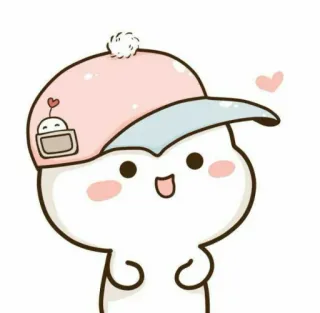 🐮 7081534c Cartoon, Niedlich, Hut, Figur, Kawaii whatsapp sticker