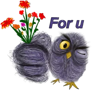 🌹 0c34701b For u Blumen, Eule, süß, Geschenk, für dich, Grüße whatsapp sticker