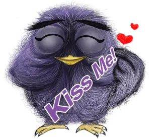 ❤️ 19c3b6b8 Kiss Me! Kuss, Liebe, Herzen, Vogel, Süß, Romantik whatsapp sticker