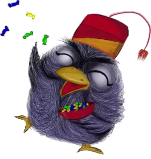 🍬 3835a944 Cartoon, Vogel, Fes, Süßigkeit, Fröhlich, Niedlich, Illustration whatsapp sticker