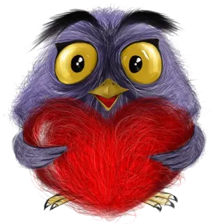 ❤️ 607cd1a9 eule, herz, liebe, süß, vogel, cartoon, tier whatsapp sticker