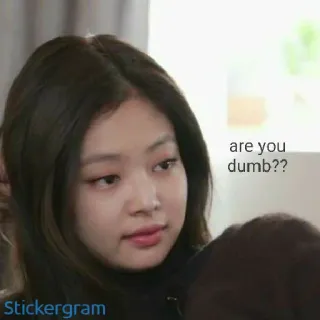 😒 0972e2f6 are you dumb?? มีม, ตลก, คำถาม, ดูถูก telegram sticker