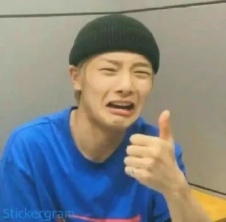 👍 6ad1b2d6 Stickergram มีม, คน, คนดัง, อารมณ์, ยกนิ้วโป้ง, หมวก telegram sticker