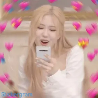 🥰 b61d33c3 Rose Stickergram kpop, กุหลาบ, blackpink, หัวใจ, ความรัก telegram sticker