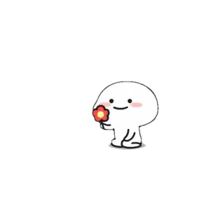 😀 fc08d8e6 mignon, fleur, dessin animé, simple, tâche telegram sticker