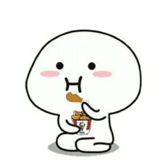 😀 030dc35b cartoon, eating, chicken, kfc, food, cute telegram sticker