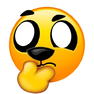 😀 977d2bee Emoji, Pensando, Contemplativo, Preocupado, Expresión, Amarillo, Pegatina telegram sticker
