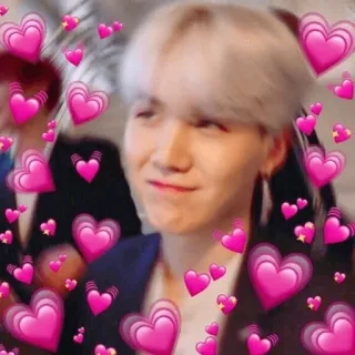 😀 06ba3a46 Suga Suga, BTS, coeurs, kpop, mignon whatsapp sticker