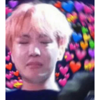 😀 11385a12 amour, pleurer, émotion, coeur, K-pop whatsapp sticker