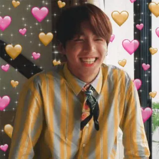 😀 39eb4874 homme, coeurs, souriant, portrait, joyeux, kpop, gai whatsapp sticker