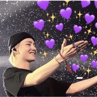 😀 960722c3 cœur, personne, violet, sourire, célébrité, K-pop whatsapp sticker