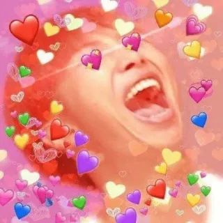 😀 ce8b1d6d Mème, Coeurs, Amour, Excité(e), Joyeux(-euse), Expression, Émotion whatsapp sticker