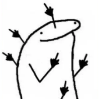 😀 916301a6 ngón giữa, xúc phạm, vô lễ, hoạt hình, florkofcows telegram sticker