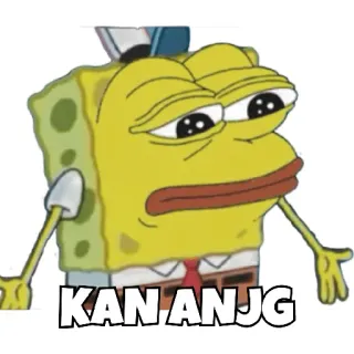 😀 81759b41 KAN ANJG Meme, Bob Esponja, Triste, Pepe, Rana, Dibujos animados whatsapp sticker
