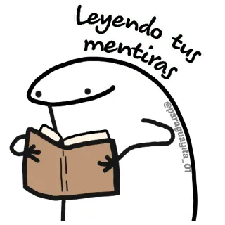 😀 136e2fb6 Leyendo tus mentiras чтение, ложь, flork of cows, стикер whatsapp sticker