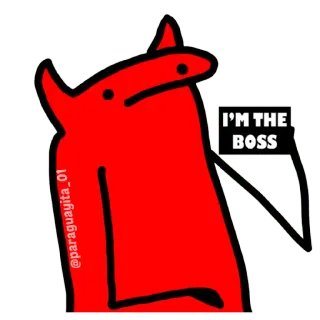 😀 d32fe38b I'M THE BOSS Босс, Красный, Мультфильм, Персонаж whatsapp sticker