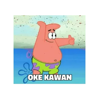 😀 8b2ab292 Patrick Star Spongebob Squarepants OKE KAWAN Patrick l'Étoile, Bob l'éponge, Oke Kawan, Ok, amis, dessin animé whatsapp sticker
