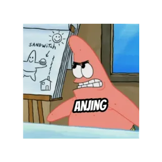 😀 da52e0a4 Patrick Star Spongebob Squarepants ANJING spongebob, patrick étoile, dessin animé, drôle, mème, chien, insulte whatsapp sticker