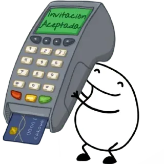 😀 4ba6b9aa Invitacion Aceptada cartão de crédito, convite, aceito, pagamento, desenho animado, meme telegram sticker