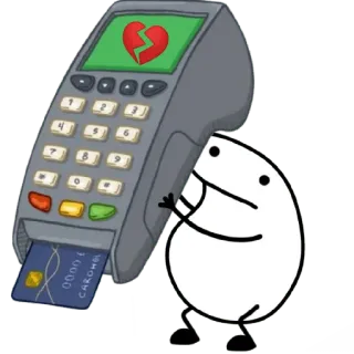 😀 606c807a cartão de crédito, pagamento, coração partido, desenho animado, finanças, dívida, triste telegram sticker