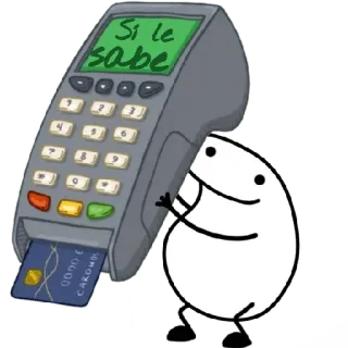 😀 7c21a1ca Si le sabe pagamento, cartão de crédito, terminal, transação, dinheiro, finanças telegram sticker