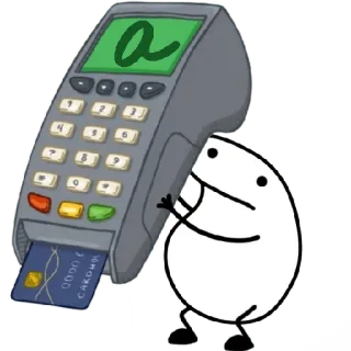 😀 db5465f8 pagamento, terminal, cartão de crédito, sem dinheiro, desenho animado telegram sticker