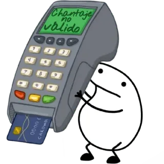 😀 ea3964c7 chantaje no valido cartão de crédito, Flork, fraude, extorsão, pagamento telegram sticker