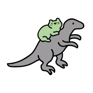 😀 9d532f61 แมว, ไดโนเสาร์, น่ารัก, การ์ตูน, สัตว์, มิตรภาพ telegram sticker