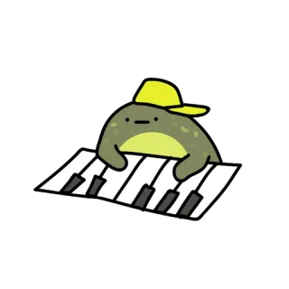 😀 c77b624c กบ, เปียโน, เพลง, การ์ตูน, สัตว์, คีย์บอร์ด, น่ารัก telegram sticker